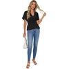 image:imageLYANER Womens Deep V Neck Sexy Blouse TopBlack