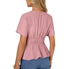 image:imageLYANER Womens Deep V Neck Sexy Blouse TopDeep Pink