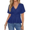 image:imageLYANER Womens Deep V Neck Sexy Blouse TopRoyal Blue