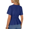 image:imageLYANER Womens Deep V Neck Sexy Blouse TopRoyal Blue