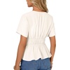 image:imageLYANER Womens Deep V Neck Sexy Blouse TopWhite