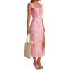 image:imageLYANER Womens Floral Print High Slit Long Dress Light PinkLight Pink