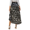 image:imageLYANER Womens Floral Printed Split High Low Ruffle Hem Elastic Waist Midi SkirtBlack