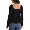 image:imageLYANER Womens Frill Square Neck Casual Peplum TopBlack