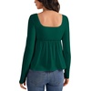 image:imageLYANER Womens Frill Square Neck Casual Peplum TopDark Green