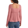 image:imageLYANER Womens Frill Square Neck Casual Peplum TopDusty Pink