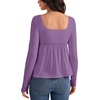 image:imageLYANER Womens Frill Square Neck Casual Peplum TopDusty Purple