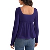 image:imageLYANER Womens Frill Square Neck Casual Peplum TopNavy Blue