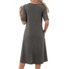 image:imageLYANER Womens Hollow Out Casual DressDark Gray