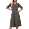 image:imageLYANER Womens Hollow Out Casual DressDark Gray
