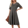 image:imageLYANER Womens Hollow Out Casual DressDark Gray