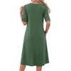 image:imageLYANER Womens Hollow Out Casual DressDark Green