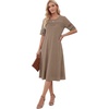 image:imageLYANER Womens Hollow Out Casual DressDark Khaki