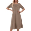 image:imageLYANER Womens Hollow Out Casual DressDark Khaki