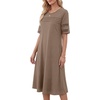 image:imageLYANER Womens Hollow Out Casual DressDark Khaki