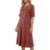 image:imageLYANER Womens Hollow Out Casual DressWine Red