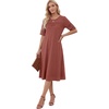 image:imageLYANER Womens Hollow Out Casual DressWine Red