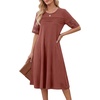 image:imageLYANER Womens Hollow Out Casual DressWine Red