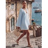 image:imageLYANER Womens Lace Trim Deep V Neck Mini DressLight Blue