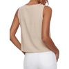 image:imageLYANER Womens Lace Trim V Neck Tank TopsBeige