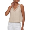 image:imageLYANER Womens Lace Trim V Neck Tank TopsBeige