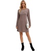 image:imageLYANER Womens Pleated Front Crew Neck Casual Mini DressPurple