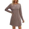 image:imageLYANER Womens Pleated Front Crew Neck Casual Mini DressPurple