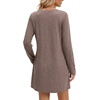 image:imageLYANER Womens Pleated Front Crew Neck Casual Mini DressPurple