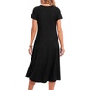 image:imageLYANER Womens Round Neck Short Sleeve Pleated Casual Midi Dresses Black Medium