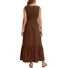 image:imageLYANER Womens Round Neck Sleeveless Long DressBrown