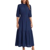 image:imageLYANER Womens Ruched Flowy Wedding Guest Long DressDark Blue