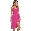 image:imageLYANER Womens Ruched Wrap Slit Tie Waist Scoop Neck Sleeveless Bodycon Midi Tank DressRose