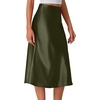 image:imageLYANER Womens Satin Silky Midi SkirtLight Army Green