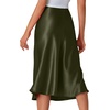 image:imageLYANER Womens Satin Silky Midi SkirtLight Army Green