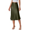image:imageLYANER Womens Satin Silky Midi SkirtLight Army Green