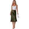 image:imageLYANER Womens Satin Silky Midi SkirtLight Army Green