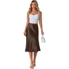 image:imageLYANER Womens Satin Silky Midi SkirtTan
