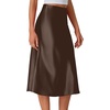 image:imageLYANER Womens Satin Silky Midi SkirtTan