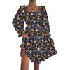 image:imageLYANER Womens Shirred Party Mini DressBlack Floral Print