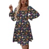 image:imageLYANER Womens Shirred Party Mini DressBlack Floral Print