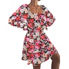 image:imageLYANER Womens Shirred Party Mini DressBlack Red