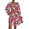 image:imageLYANER Womens Shirred Party Mini DressBlack Red