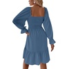 image:imageLYANER Womens Shirred Party Mini DressHaze Blue
