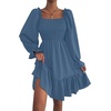 image:imageLYANER Womens Shirred Party Mini DressHaze Blue