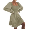 image:imageLYANER Womens Shirred Party Mini DressLight Green