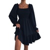 image:imageLYANER Womens Shirred Party Mini DressNavy Blue