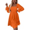 image:imageLYANER Womens Shirred Party Mini DressOrange