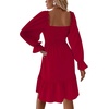 image:imageLYANER Womens Shirred Party Mini DressRed
