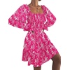 image:imageLYANER Womens Shirred Party Mini DressRose Red