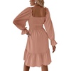 image:imageLYANER Womens Shirred Party Mini DressSolid Dusty Pink
